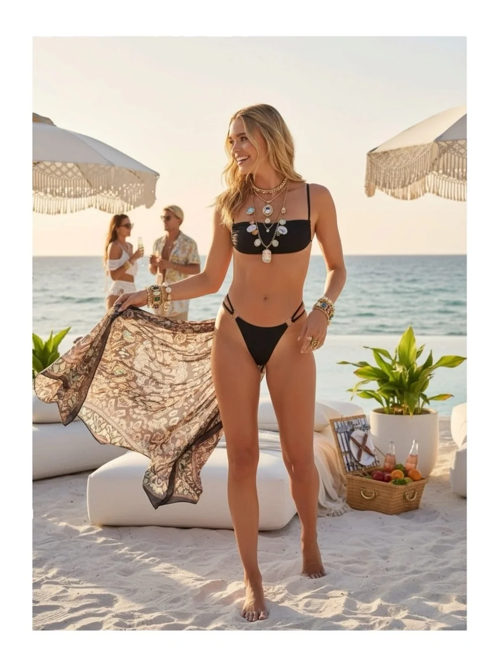 new Frankie’s Bikinis ↯ Kailyn Skimpy Ring Detail Bikini Bottoms ↯ Black ↯ Large